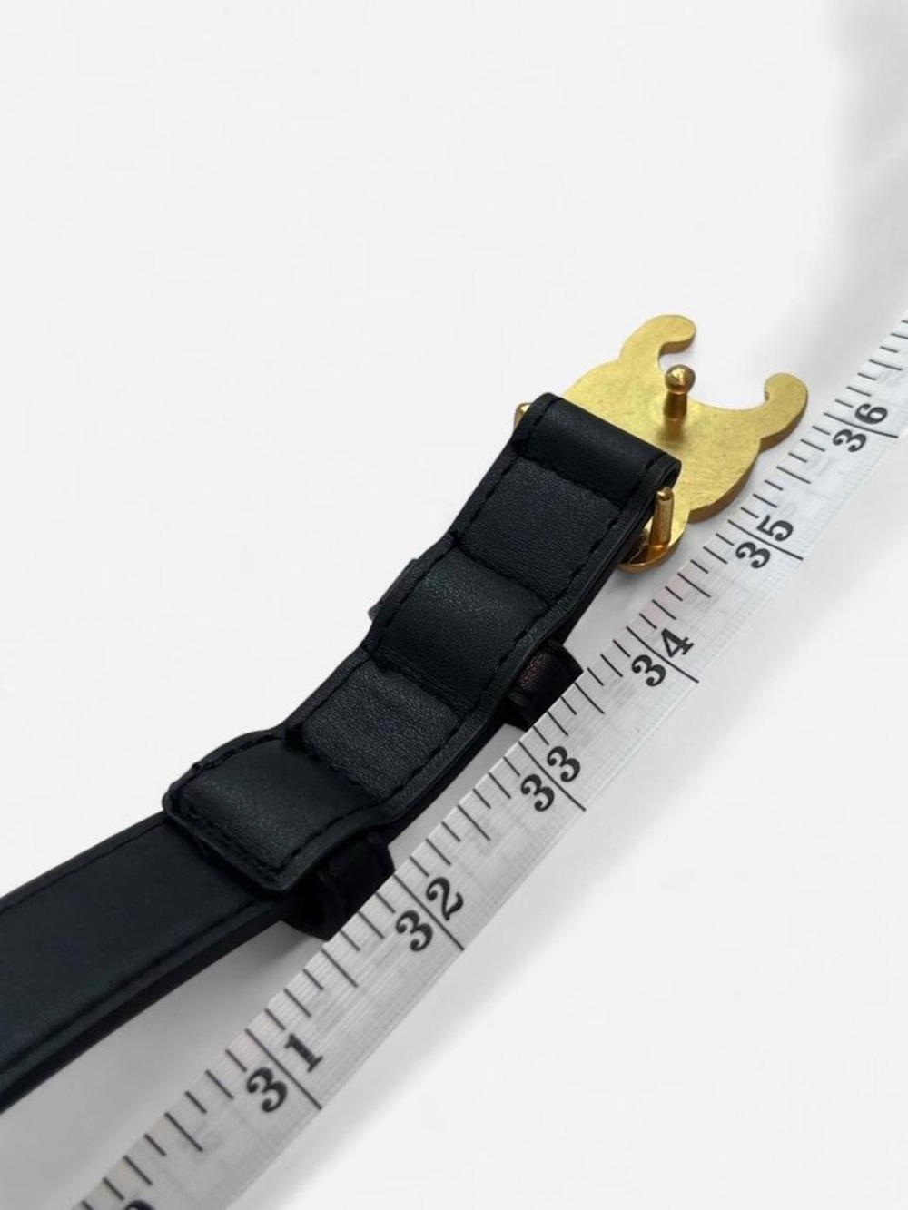 Celine black leather belt with gold buckle 🖤 - Picture 5 of 7